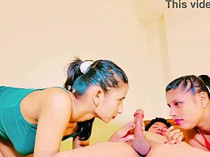 oh man, this threesome with desi woman and guy ffm sex is so hot