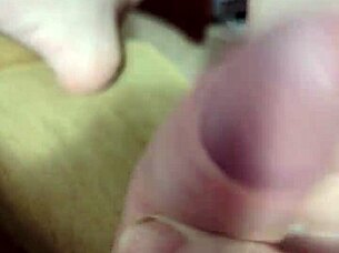 Masturbating big cock solo in the warm sunshine with feet fetish pov action