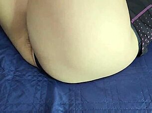 Removing her thong from the cute latina  