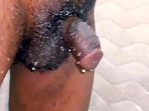Look at this small hairy black cock pissing everywhere outdoors and indoors!