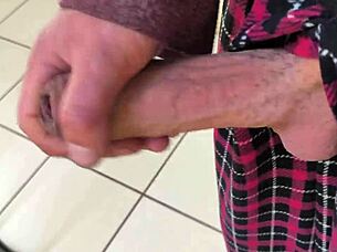 Dick flash with huge cum load risking neighbors spotting me on stairs 😈💦