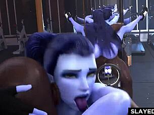 Widowmaker faced a wild encounter with a massive cock leading to intense creampie action.