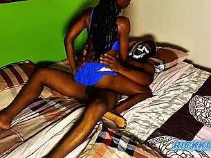 How does this ebony tiny slut from the hood handle getting pounded hard?