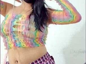 look at me opening my pussy and inserting this pink dildo to show my wet hole