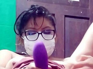 so excited i started fucking my vagina with the vibrating dildo for multiple orgasms