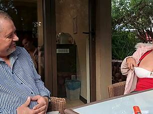 Amateur Cuckold Husband Watches Wife Fuck Older Stranger Bareback In Hotel Room