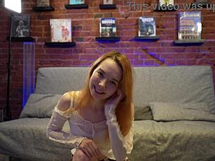 This casual tale follows a skinny redhead babe masturbating her wet pussy solo with toys until orgasm.