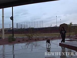 Nina showcases big tits in bbw fat hardcore action with intense tit fucking.