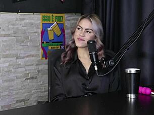 Gorgeous black beauty strips revealing breasts after sharing intimate feelings