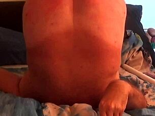 This is bernds second self spanking on his ass.