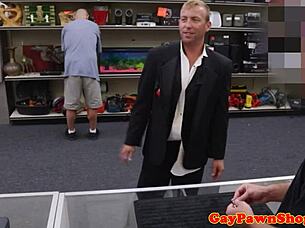 Oh man, this spitroasted pawnshop jock gettin' fucked so deep... wait, deeply I mean