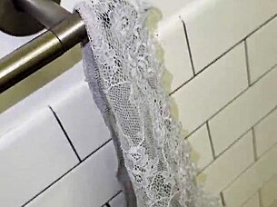 You left your thongs in the bathroom! Now my cock's crazy hard for solo masturbation!