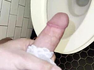 You left your thongs in the bathroom! Now my cock's crazy hard for solo masturbation!