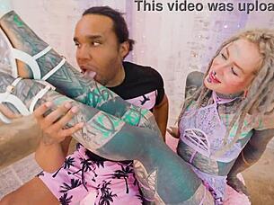 hey, watch this inked goth girl take a thick bbc deep in her ass