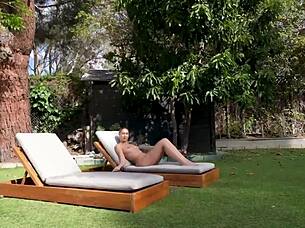 the slutty british teen lily phillips sunbathed naked outdoors then sucked cock in doggystyle and cowgirl