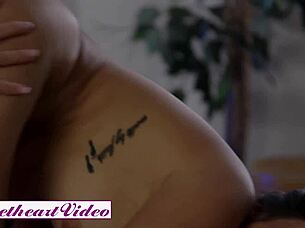 Hey, skinny latina, you're offering more than just a normal massage to this lucky brunette with pussy lick and face sitting?