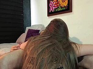 Hot latina milf roommate fantasy hardcore ride with rimming blowjob cum on tits