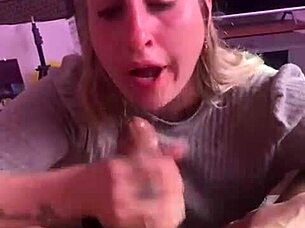 Oh Wow, Watch This Magic Girl Make That Cock Disappear With Sloppy Handjob And Swallow!