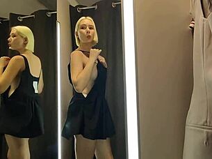 I feel excited trying on see-through clothes at the mall for public fetish
