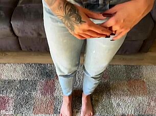 Fucked hard Lola Bellucci gets pounded doggystyle and missionary on the sofa. She swallows cum after intense striptease and cunilingus action.