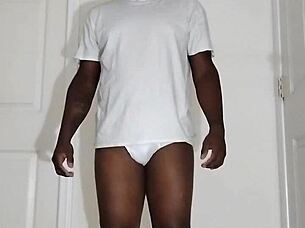 I finally get to masturbate again after so long, spreading my ass in white underwear for the first time