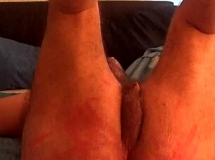 This is bernds second self spanking on his ass.