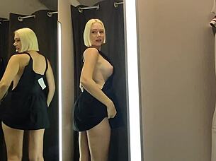 I feel excited trying on see-through clothes at the mall for public fetish