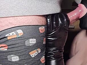 I love when huge cum covers the condom after intense blowjob and cumshot action.