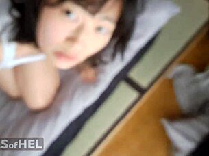 filthy asian whore gets pissed on in first time golden shower with petite body exposed