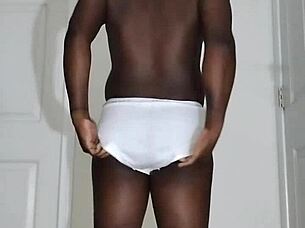 I finally get to masturbate again after so long, spreading my ass in white underwear for the first time