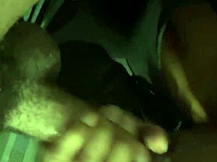 Oh, big dick blowjob from ebony amateur with big tits in bathroom...