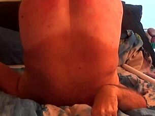 This is bernds second self spanking on his ass.