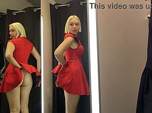 I feel excited trying on see-through clothes at the mall for public fetish