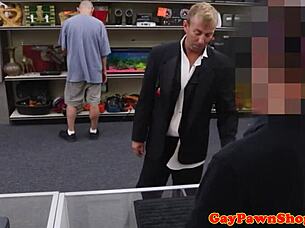 Oh man, this spitroasted pawnshop jock gettin' fucked so deep... wait, deeply I mean