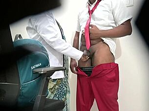 woman examines a patient's condition in a public hospital setting during an outdoor visit