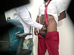 woman examines a patient's condition in a public hospital setting during an outdoor visit