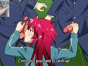 Horny vampire fucking three hot students hard!