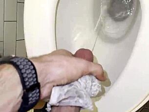 You left your thongs in the bathroom! Now my cock's crazy hard for solo masturbation!