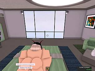 Whoa, check this blonde roblox thick slut deepthroating and fucking that white cock like crazy! 😈
