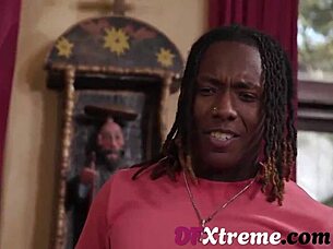 Two shy petite redhead teens kiss passionately before taking turns deepthroating and fucking one massive monster cock in intense interracial hardcore action.