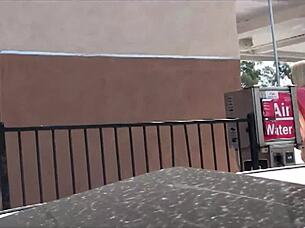 oh wow, that massive cock popping from gloryhole explodes cum right into riley's eager mouth!