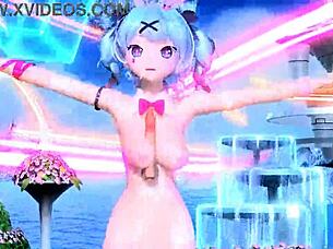 hey check out hatsune miku ai no uta project diva mod with rabbit hole costume 😊