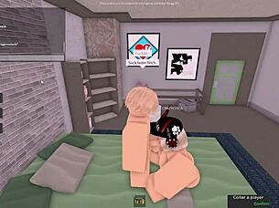 Whoa, check this blonde roblox thick slut deepthroating and fucking that white cock like crazy! 😈