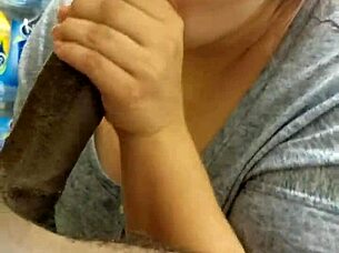 Hey, want to give me a deep interracial blowjob with your big black monster cock right here at work?