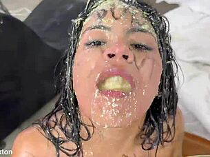 Is this tiny 18+ anal slut michy perez ready for extreme rough no mercy pukefest with choking and fisting?