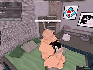 Whoa, check this blonde roblox thick slut deepthroating and fucking that white cock like crazy! 😈