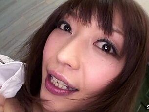 this petite japanese teen 18+ starts with an intense blowjob. then she gets fucked doggystyle with cum inside in uncensored jav porn featuring riding cowgirl and wet pussy action.