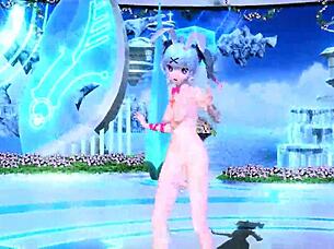 hey check out hatsune miku ai no uta project diva mod with rabbit hole costume 😊