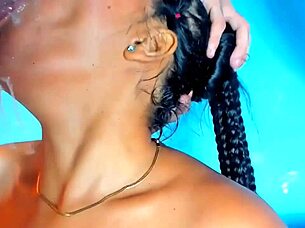 The BRUNETTE SUCKS with DROOL and WITHOUT MERCY in SLOPPY DOMINATION.