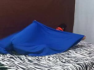 Couple rests on bed before fun in homemade video.